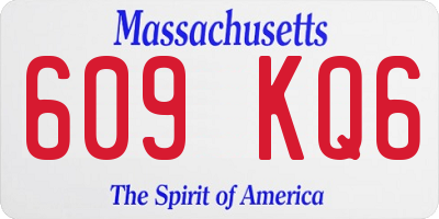 MA license plate 609KQ6