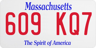 MA license plate 609KQ7