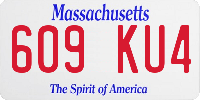 MA license plate 609KU4
