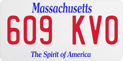 MA license plate 609KV0