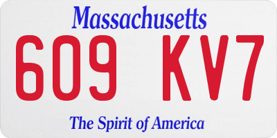 MA license plate 609KV7