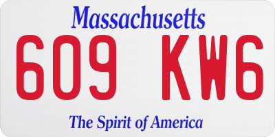 MA license plate 609KW6