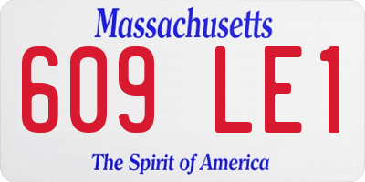 MA license plate 609LE1