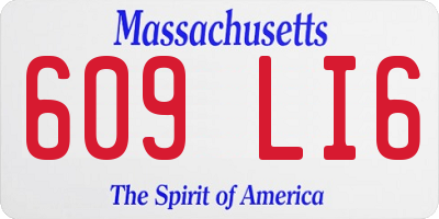 MA license plate 609LI6