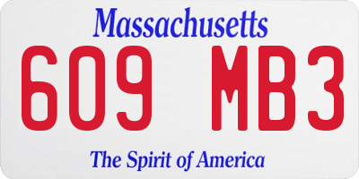 MA license plate 609MB3