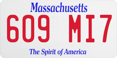 MA license plate 609MI7