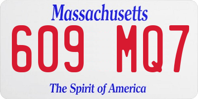 MA license plate 609MQ7