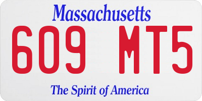 MA license plate 609MT5