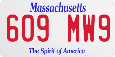 MA license plate 609MW9