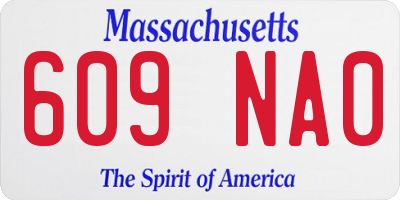 MA license plate 609NA0