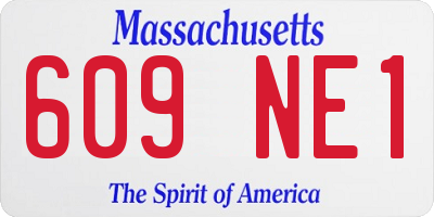 MA license plate 609NE1