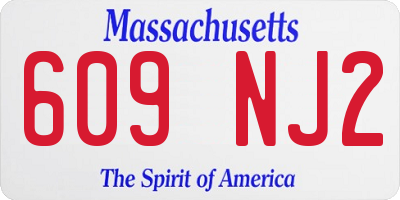 MA license plate 609NJ2