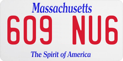 MA license plate 609NU6