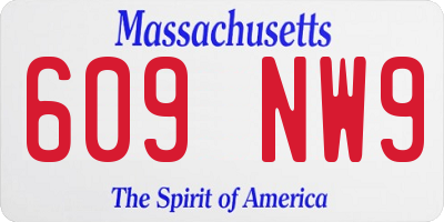 MA license plate 609NW9