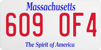 MA license plate 609OF4