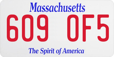 MA license plate 609OF5