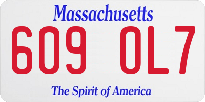 MA license plate 609OL7