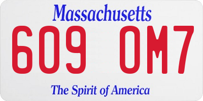 MA license plate 609OM7