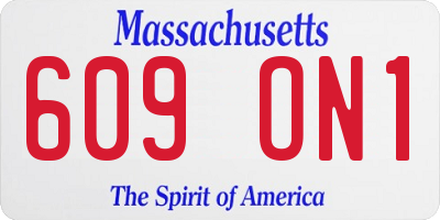 MA license plate 609ON1