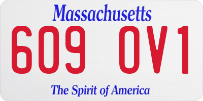 MA license plate 609OV1