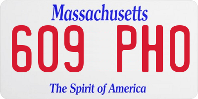 MA license plate 609PH0