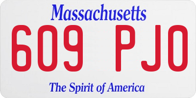 MA license plate 609PJ0