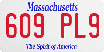 MA license plate 609PL9