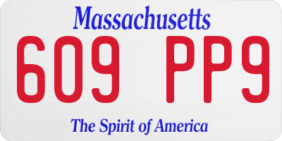 MA license plate 609PP9