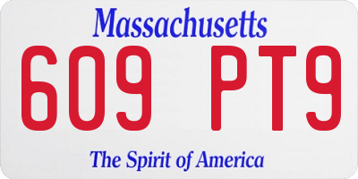 MA license plate 609PT9