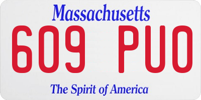 MA license plate 609PU0