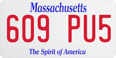 MA license plate 609PU5