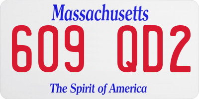 MA license plate 609QD2