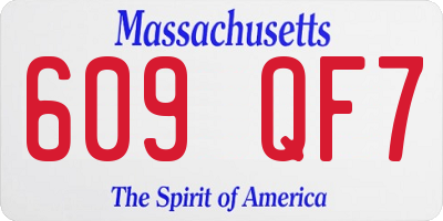 MA license plate 609QF7