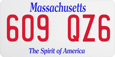 MA license plate 609QZ6