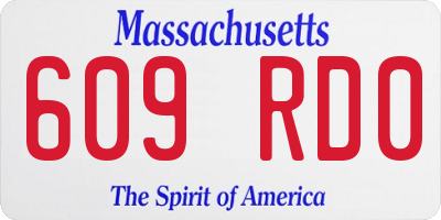 MA license plate 609RD0