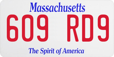 MA license plate 609RD9