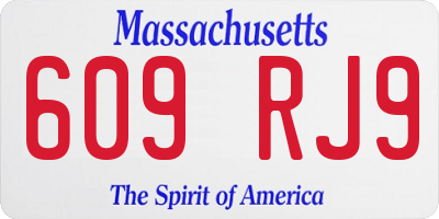MA license plate 609RJ9