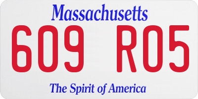 MA license plate 609RO5
