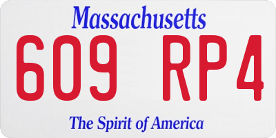 MA license plate 609RP4