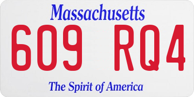 MA license plate 609RQ4