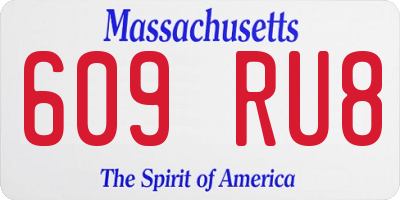 MA license plate 609RU8