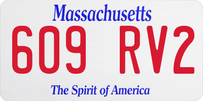 MA license plate 609RV2