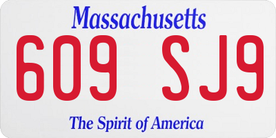 MA license plate 609SJ9