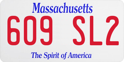 MA license plate 609SL2