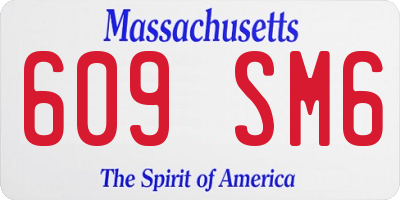MA license plate 609SM6