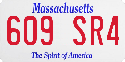 MA license plate 609SR4
