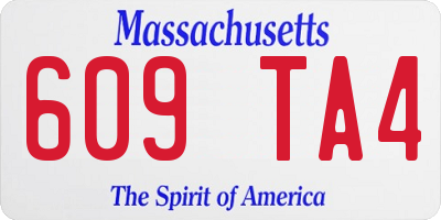 MA license plate 609TA4