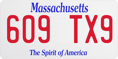 MA license plate 609TX9
