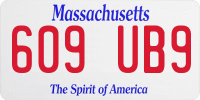 MA license plate 609UB9