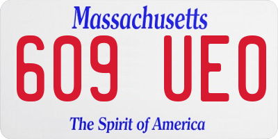 MA license plate 609UE0